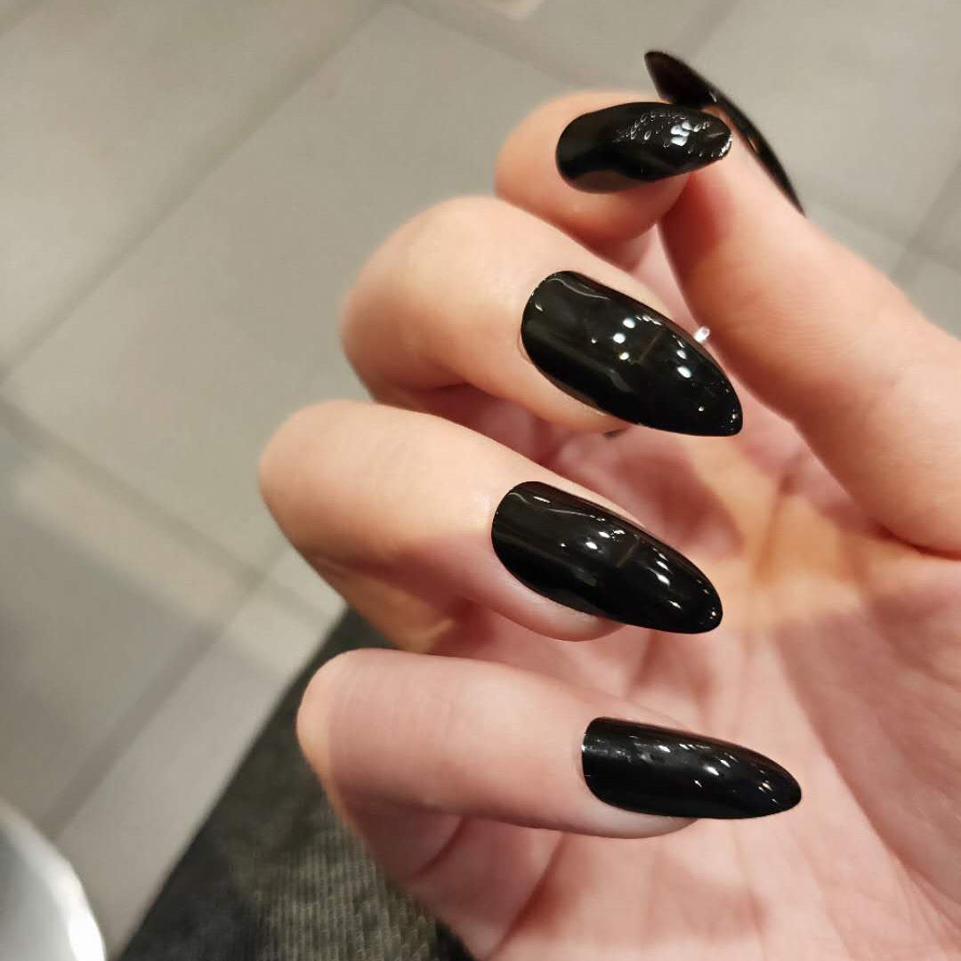 【Short tip black】Cool and Spicy Manicure Cool style nail art.New Year Gifts.