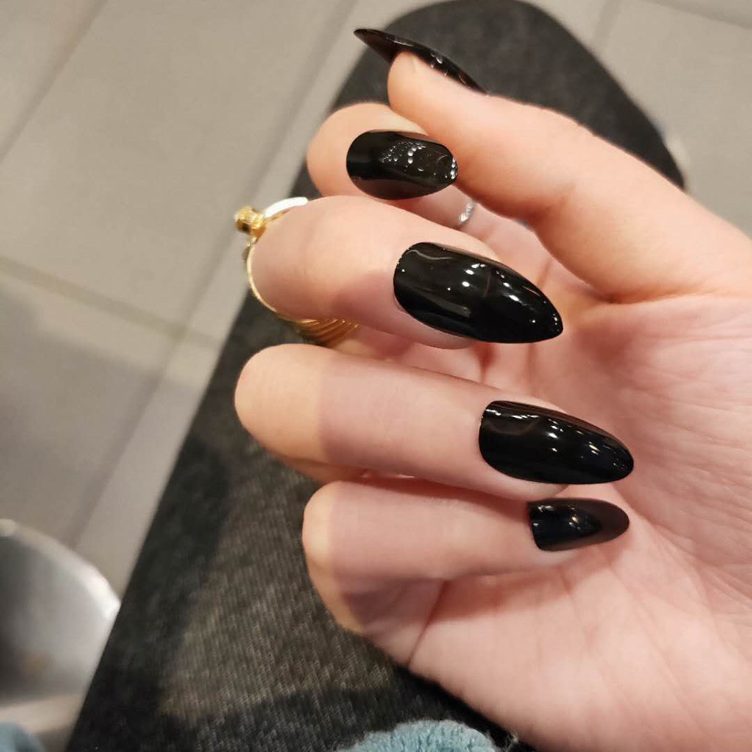 【Short tip black】Cool and Spicy Manicure Cool style nail art.New Year Gifts.