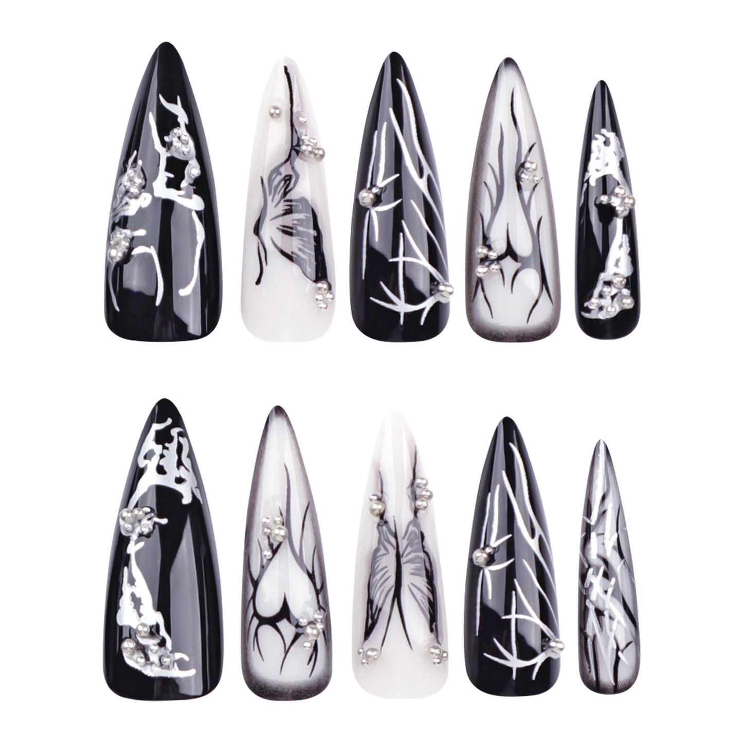 【Night Butterfly】Gothic Nail Art Nails Gothic manicure.New Year Gifts.