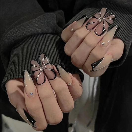 【Black law butterfly】Sexy Nail Art Sexy and charming hot red manicure.New Year Gifts.