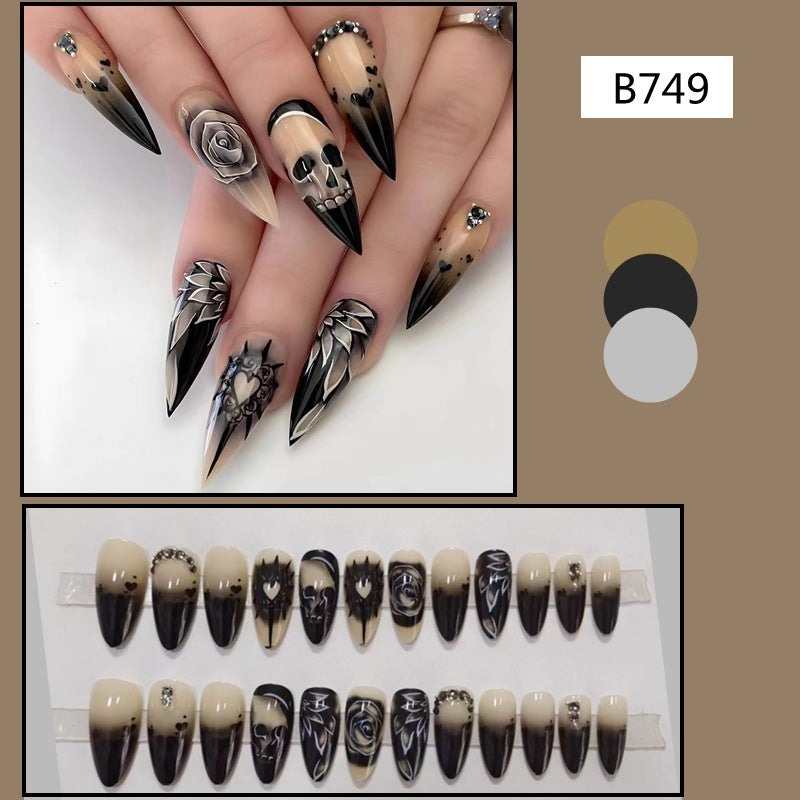 【Halloween Skull】Gothic Nail Art Nails Gothic manicure.New Year Gifts.