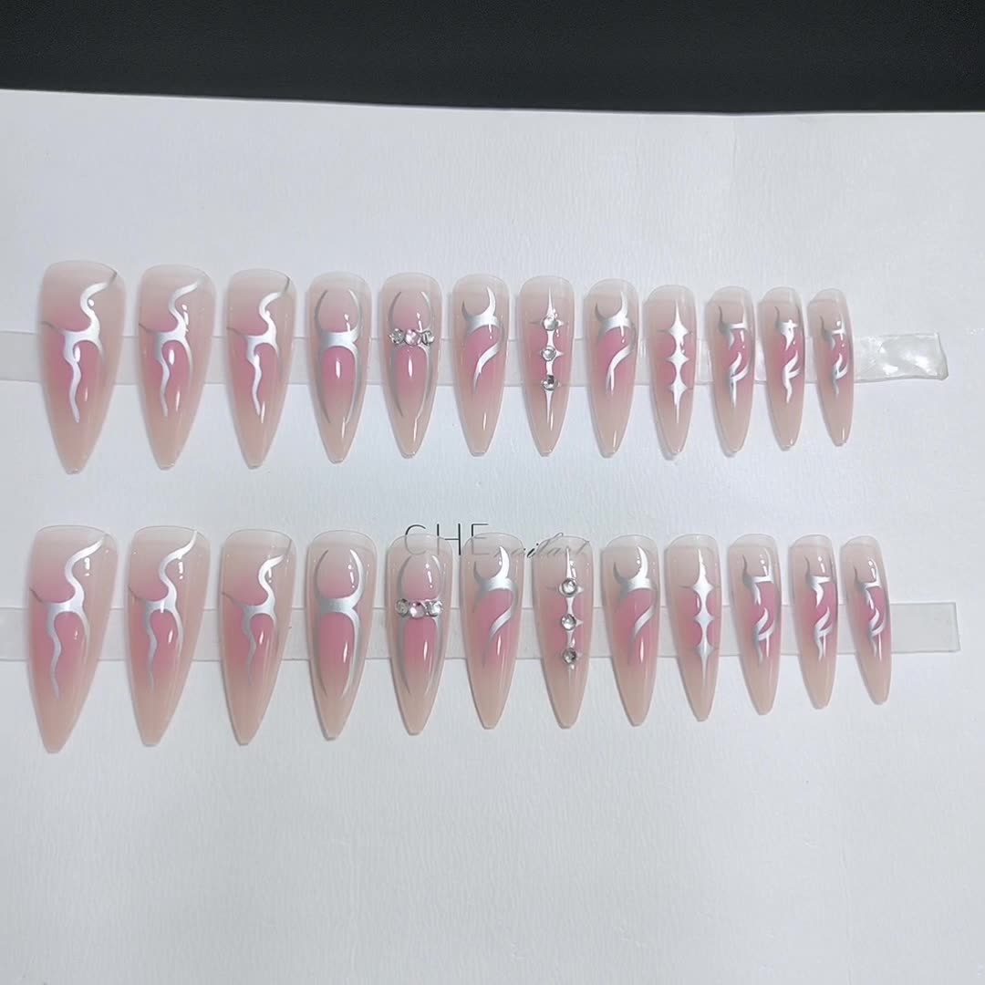 【Flame Blush】Sweet, cute and gentle series of nail art.New Year Gifts.