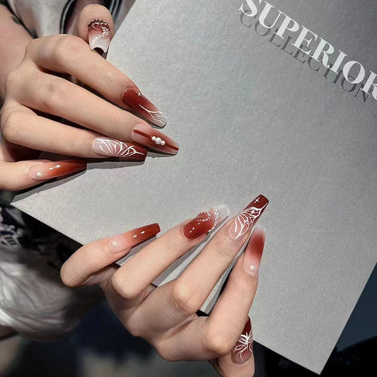 【Serpentine butterfly】Sexy Nail Art Sexy and charming hot red manicure.New Year Gifts.