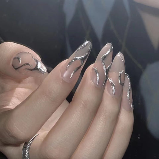 【Silver vine】Cool and Spicy Manicure Cool style nail art.New Year Gifts.